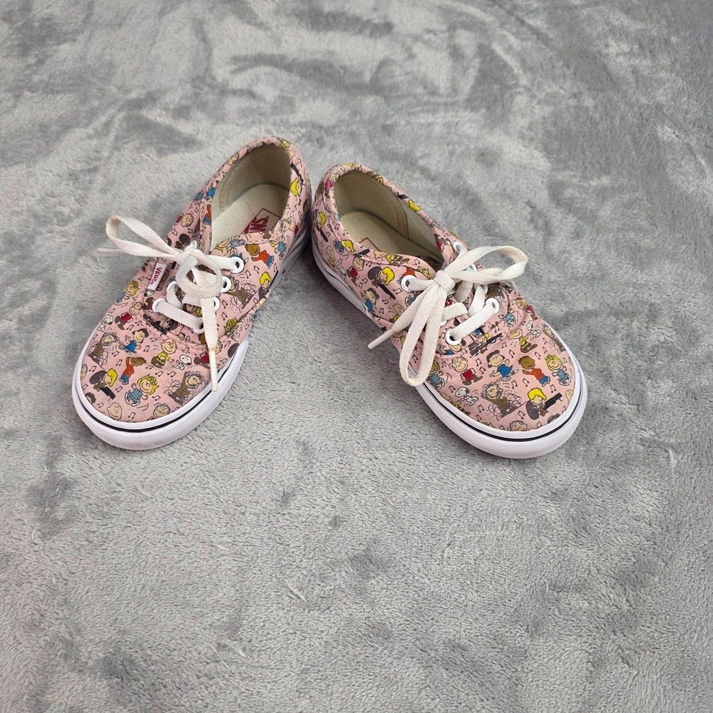 Peanuts Vans Toddler Girls Charlie Brown Pink All Over Print Sneakers-Sz 8.5
